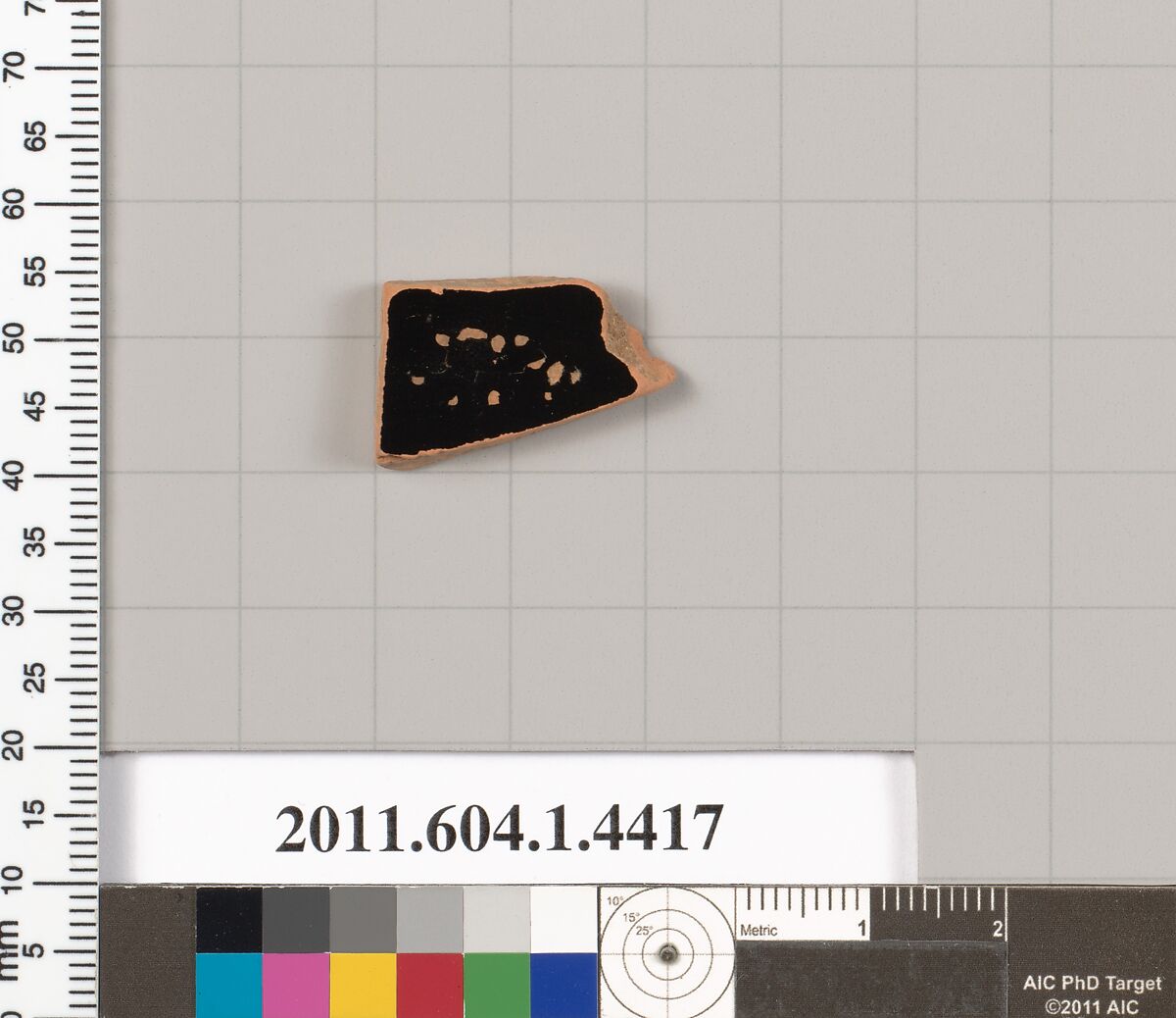 Terracotta fragment of a kylix (drinking cup), Terracotta, Greek, Attic