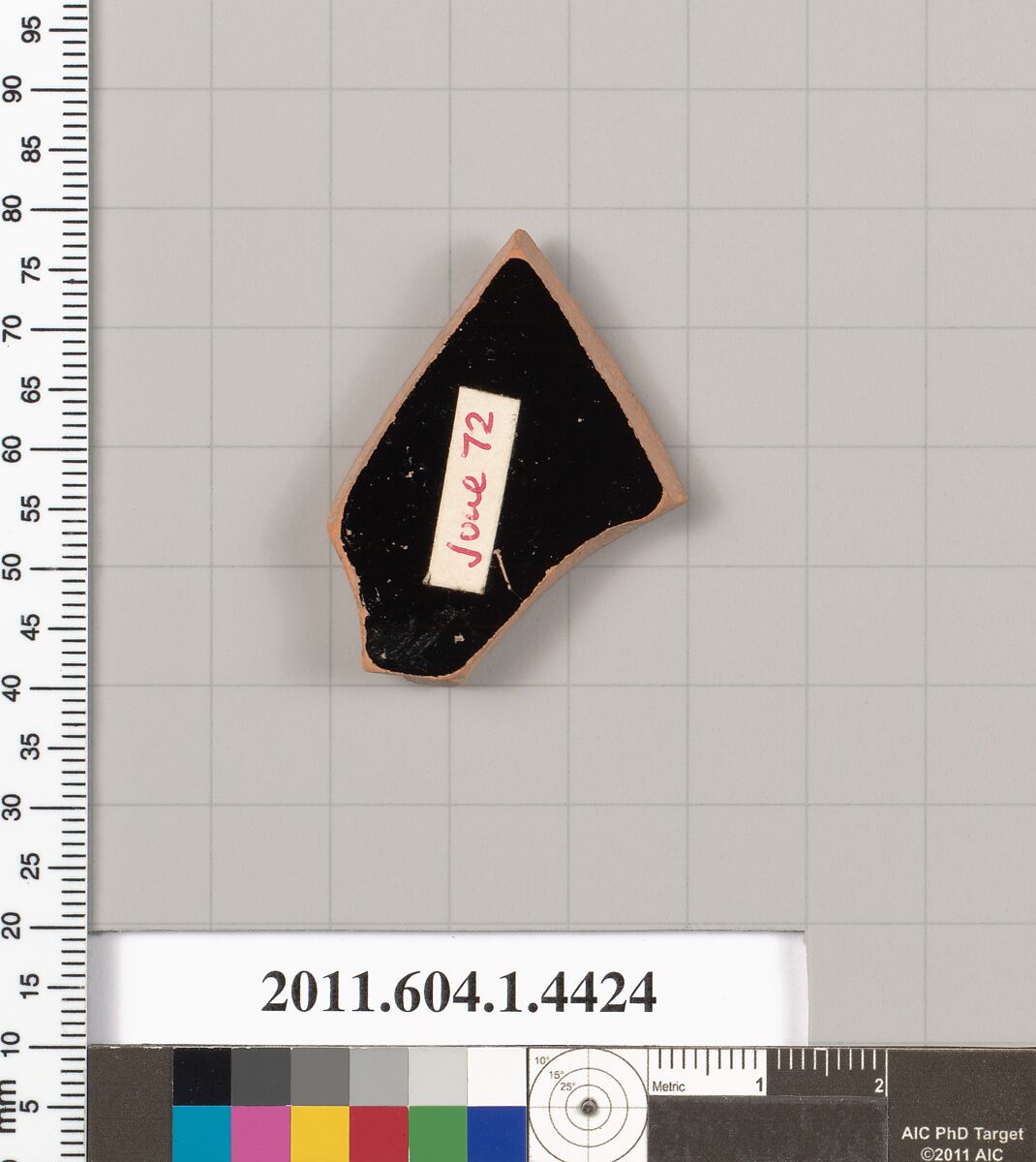 Terracotta fragment of a kylix (drinking cup), Terracotta, Greek, Attic
