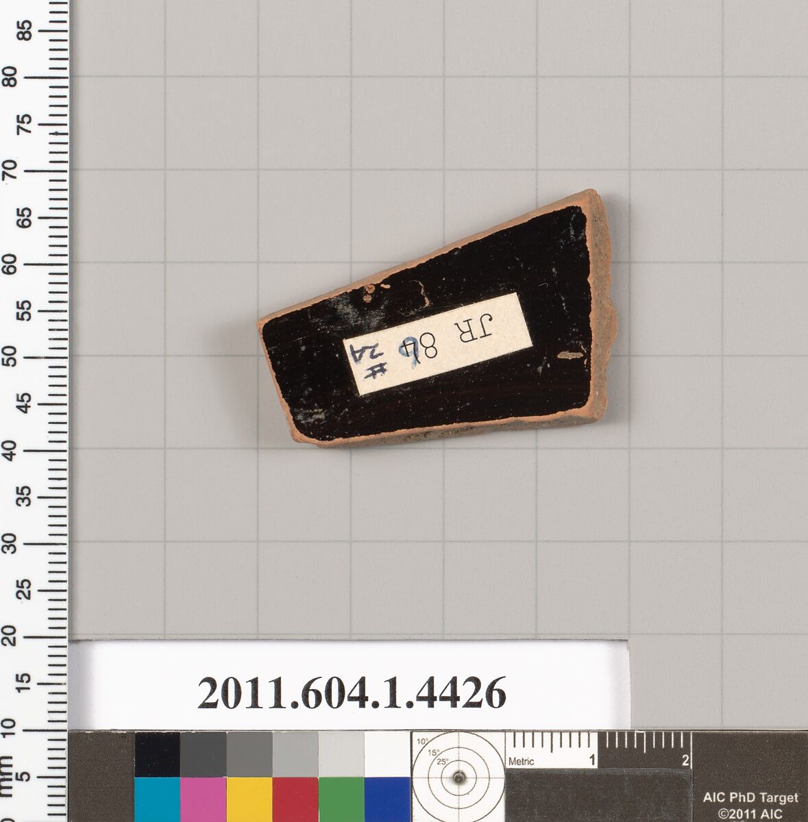 Terracotta fragment of a kylix (drinking cup), Terracotta, Greek, Attic