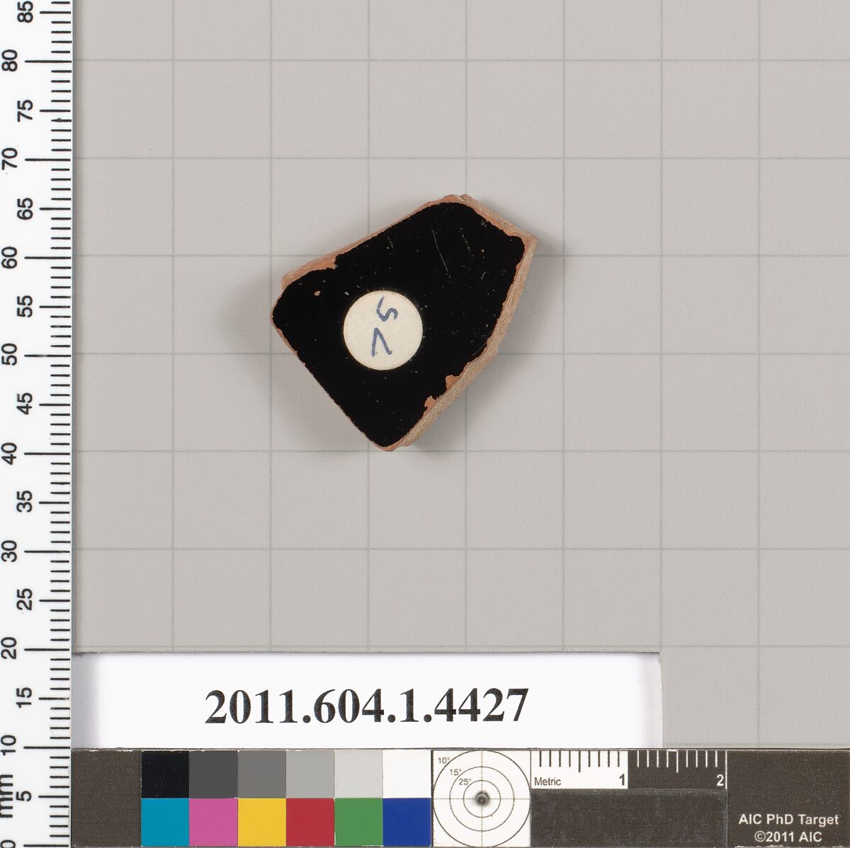 Terracotta fragment of a kylix (drinking cup), Terracotta, Greek, Attic