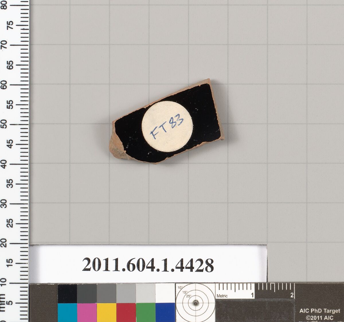 Terracotta fragment of a kylix (drinking cup), Terracotta, Greek, Attic
