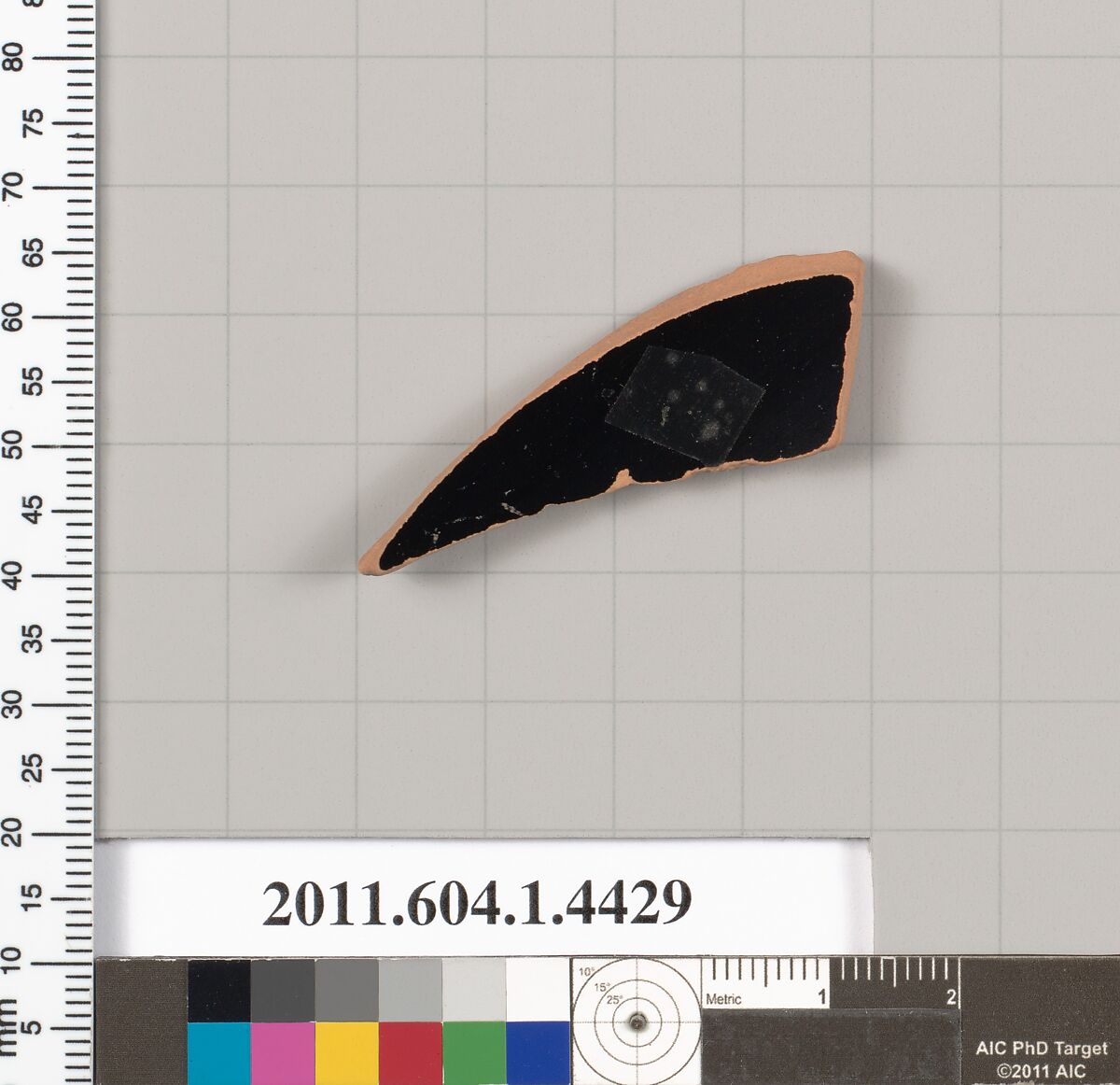Terracotta fragment of a kylix (drinking cup), Terracotta, Greek, Attic