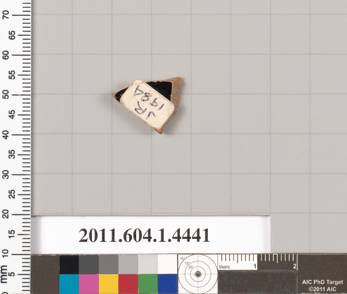 Terracotta fragment of a kylix (drinking cup), Terracotta, Greek, Attic