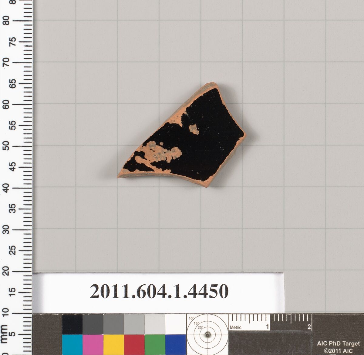 Terracotta fragment of a kylix (drinking cup), Terracotta, Greek, Attic