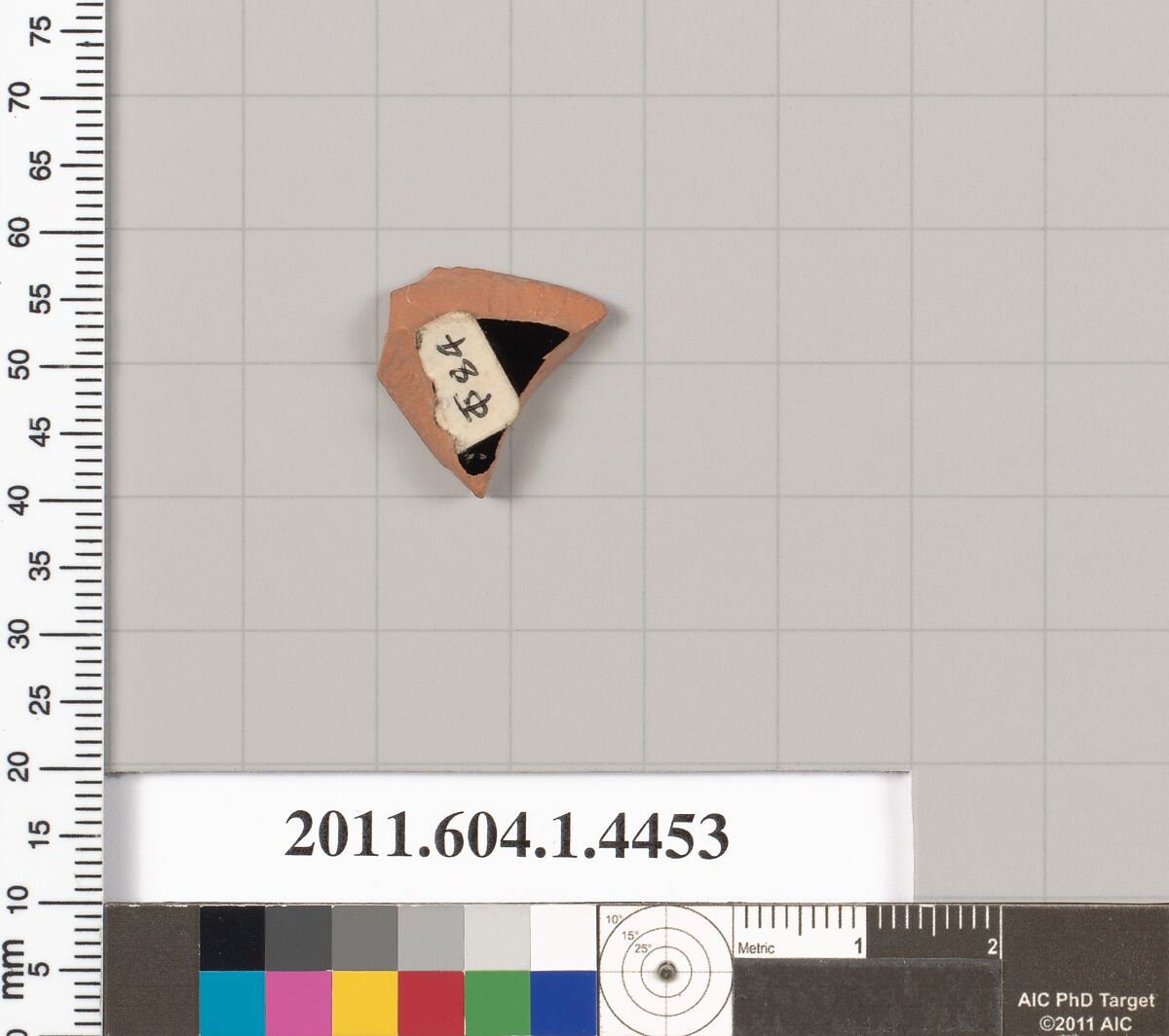 Terracotta fragment of a kylix (drinking cup), Terracotta, Greek, Attic