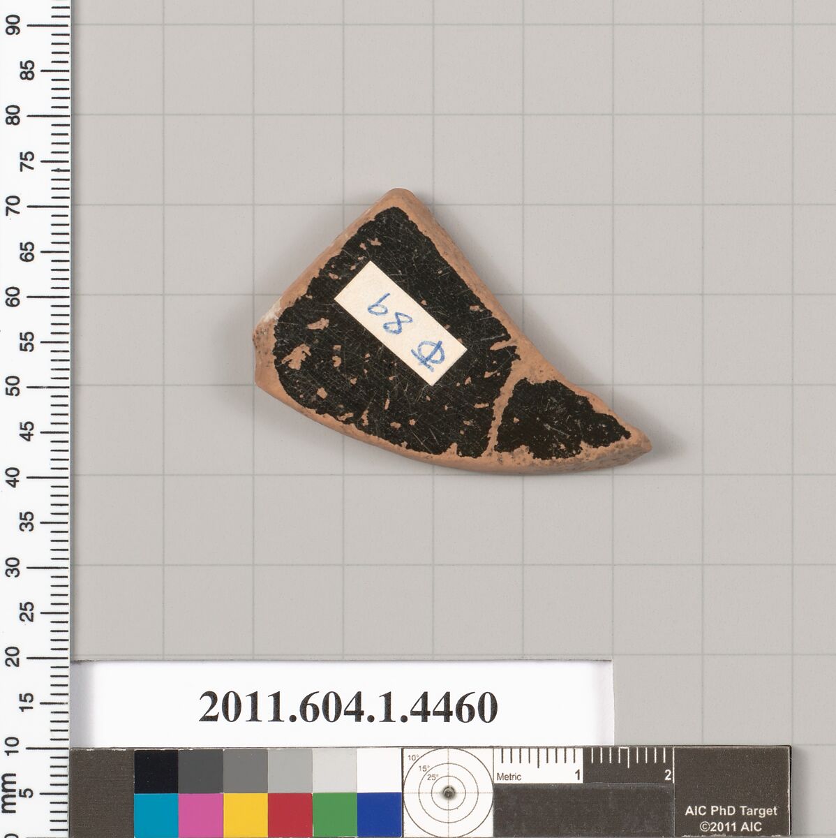 Terracotta fragment of a kylix (drinking cup), Terracotta, Greek, Attic