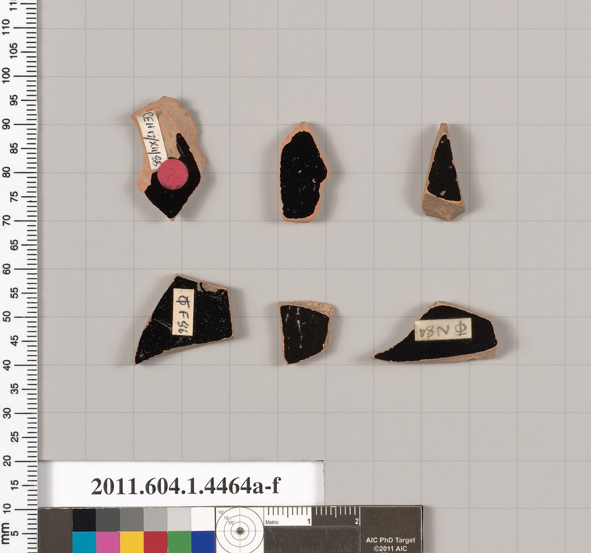 Terracotta fragments of kylikes (drinking cups), Terracotta, Greek, Attic