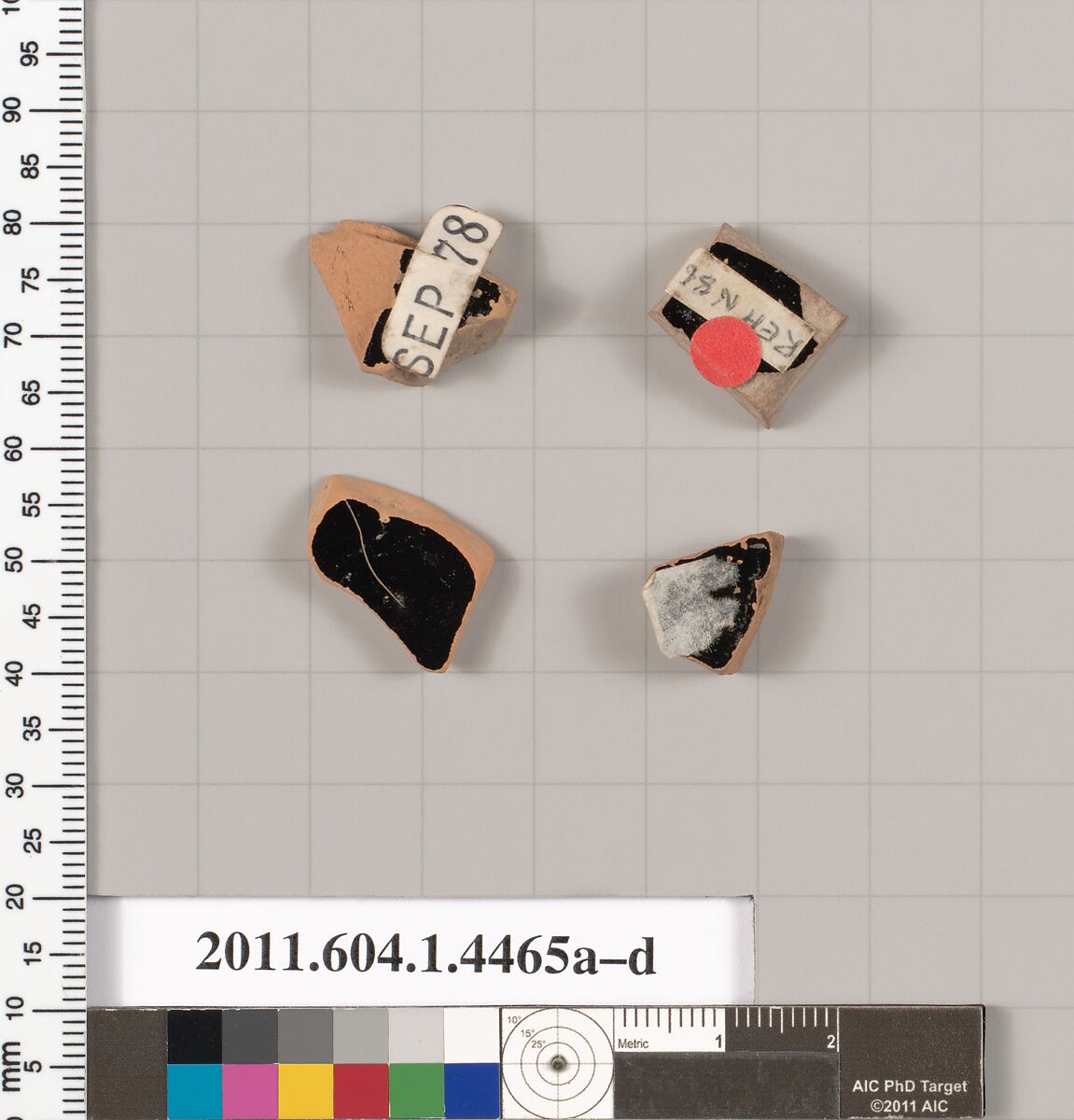 Terracotta fragments of kylikes (drinking cups), Terracotta, Greek, Attic
