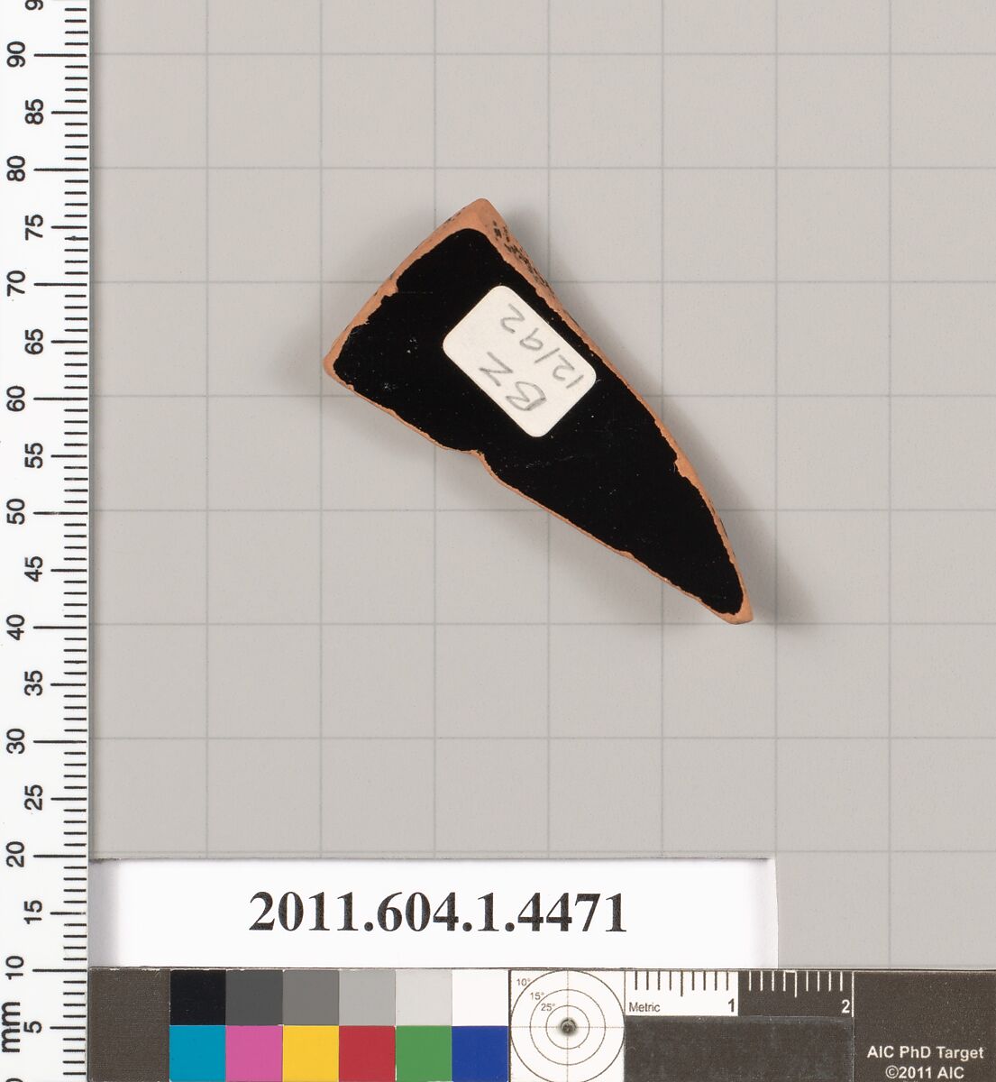 Terracotta fragment of a kylix (drinking cup), Terracotta, Greek, Attic