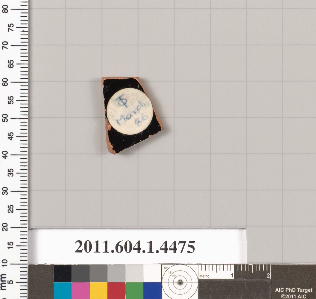 Terracotta fragment of a kylix (drinking cup), Terracotta, Greek, Attic