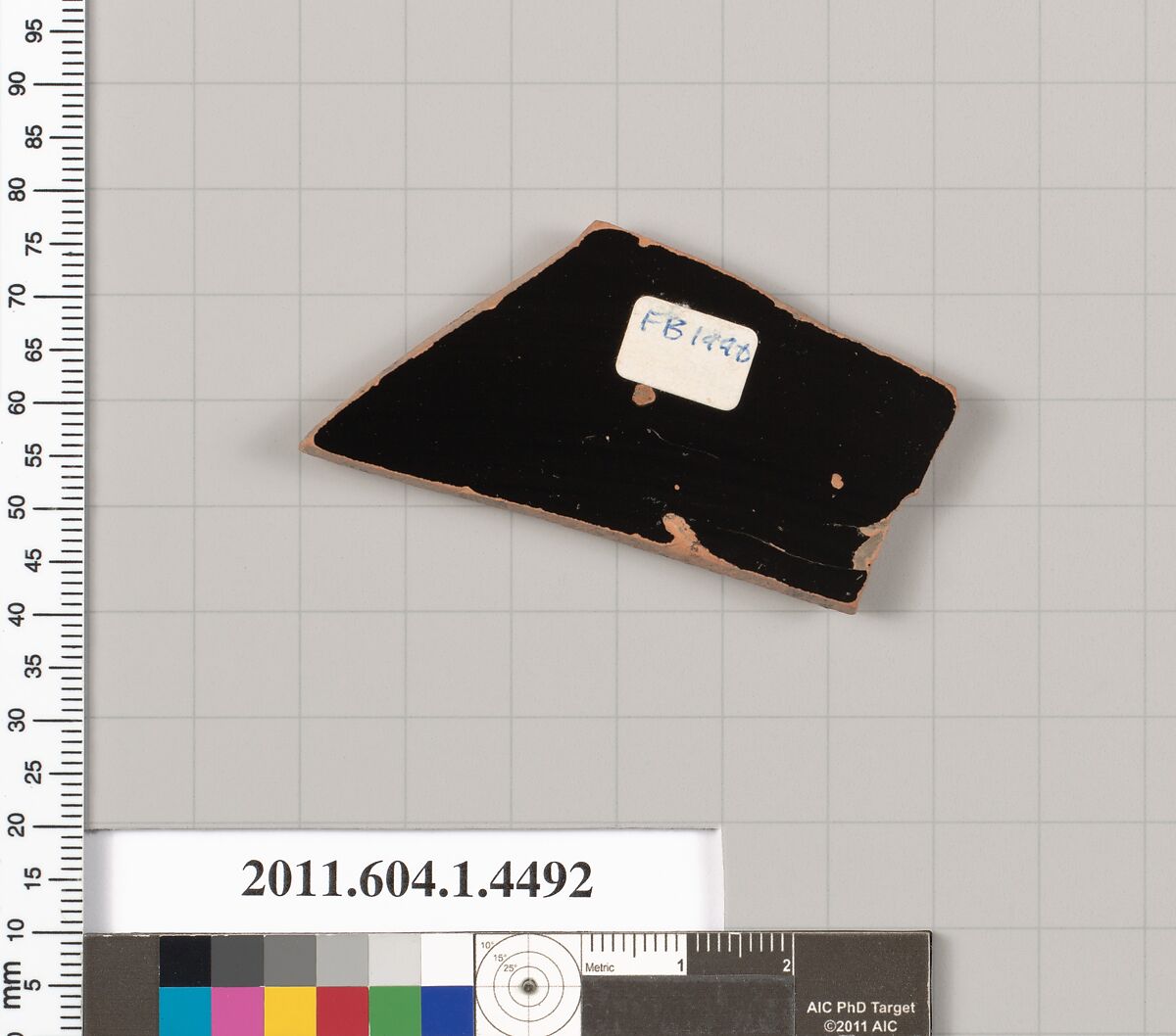 Terracotta fragment of a kylix (drinking cup), Terracotta, Greek, Attic