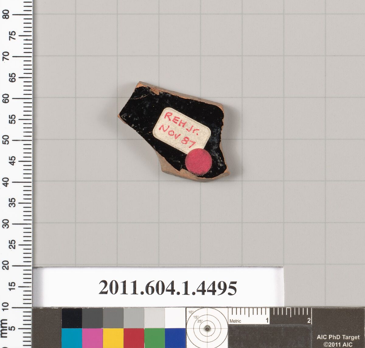 Terracotta fragment of a kylix (drinking cup), Terracotta, Greek, Attic