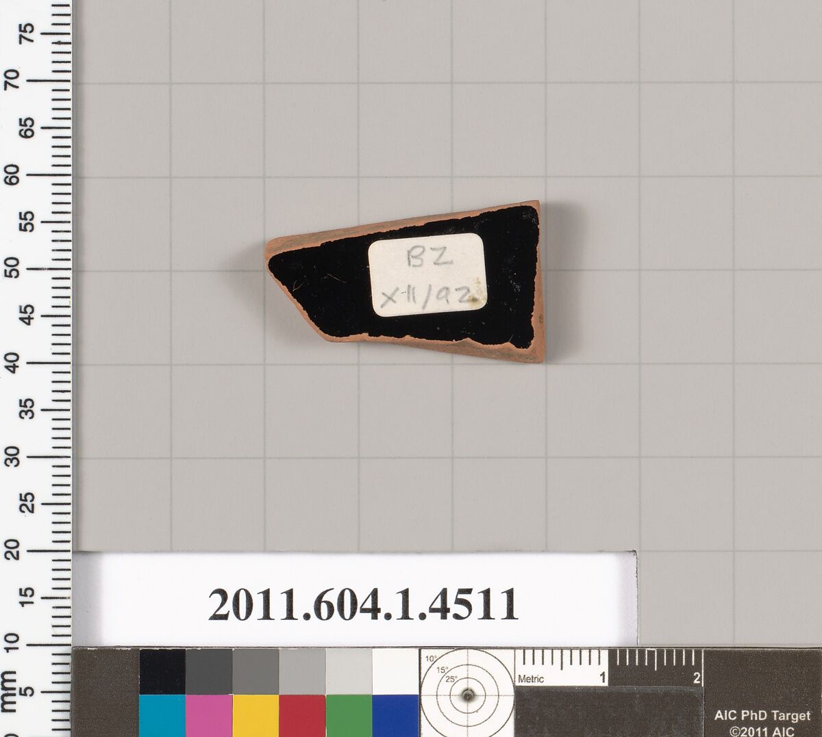 Terracotta fragment of a kylix (drinking cup), Terracotta, Greek, Attic