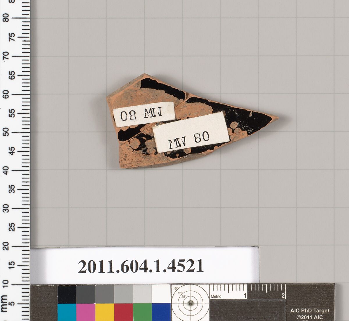 Terracotta fragment of a kylix (drinking cup), Terracotta, Greek, Attic