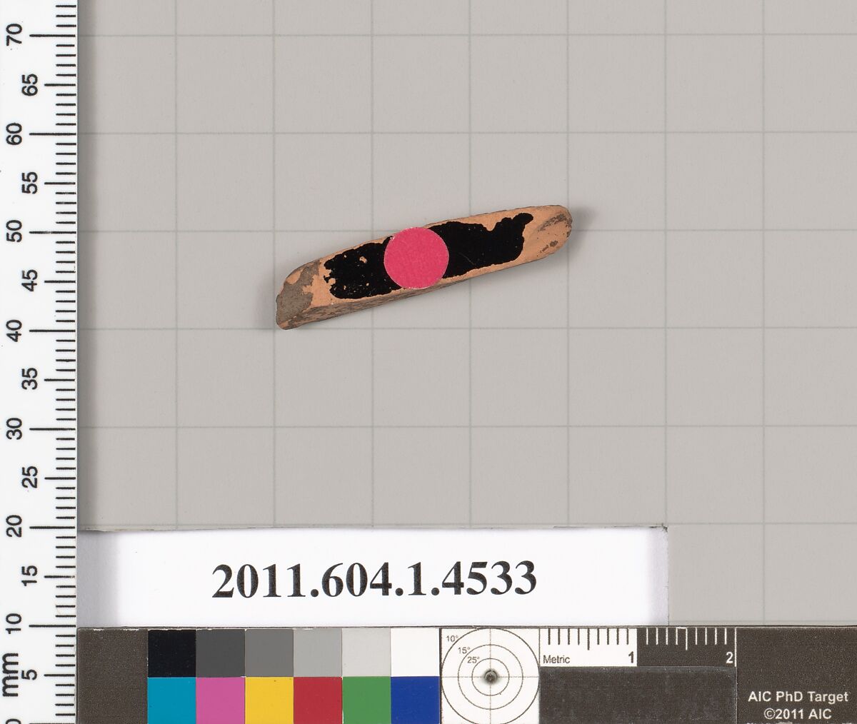 Terracotta fragment of a kylix (drinking cup), Terracotta, Greek, Attic