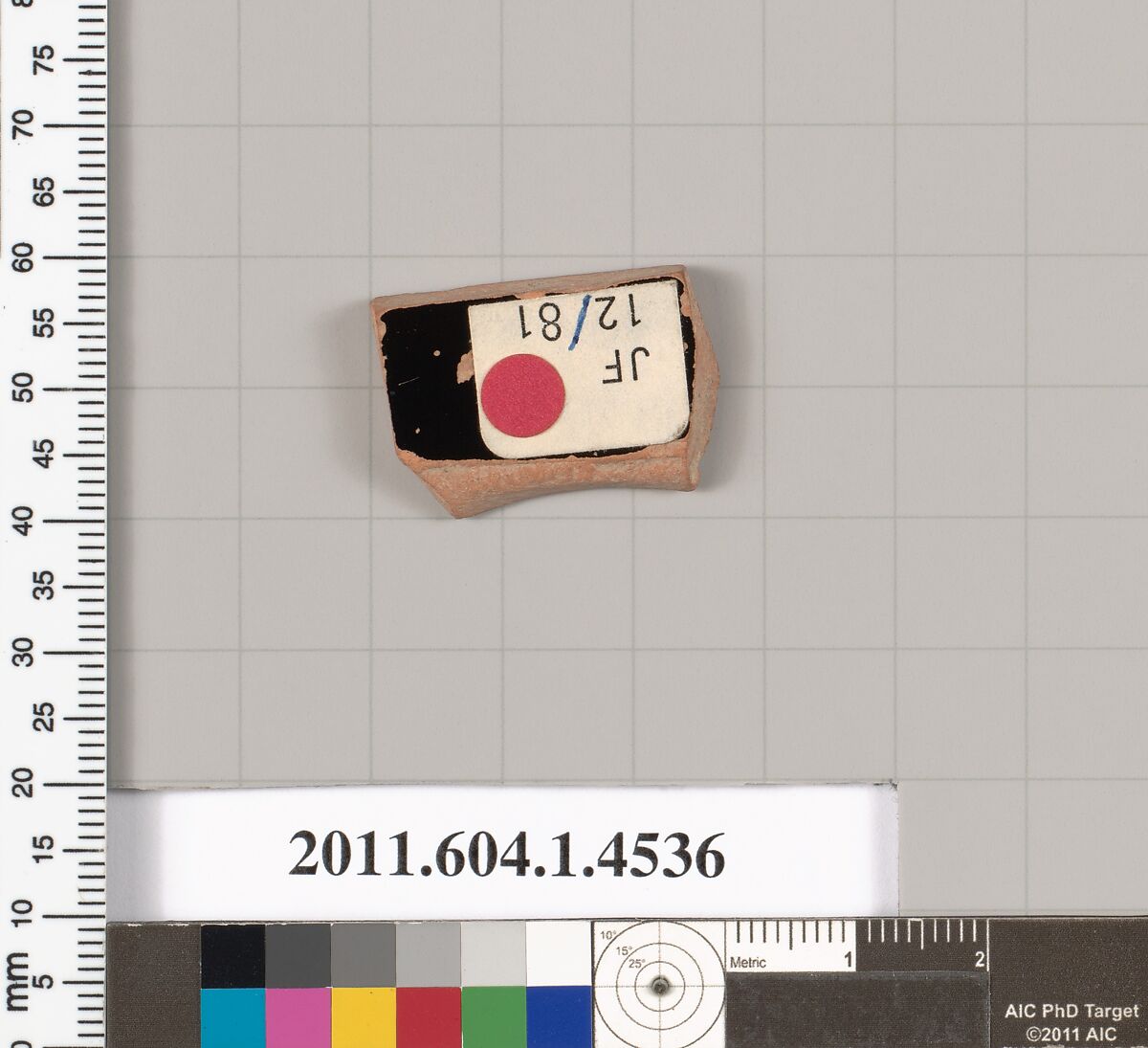 Terracotta fragment of a kylix (drinking cup), Terracotta, Greek, Attic