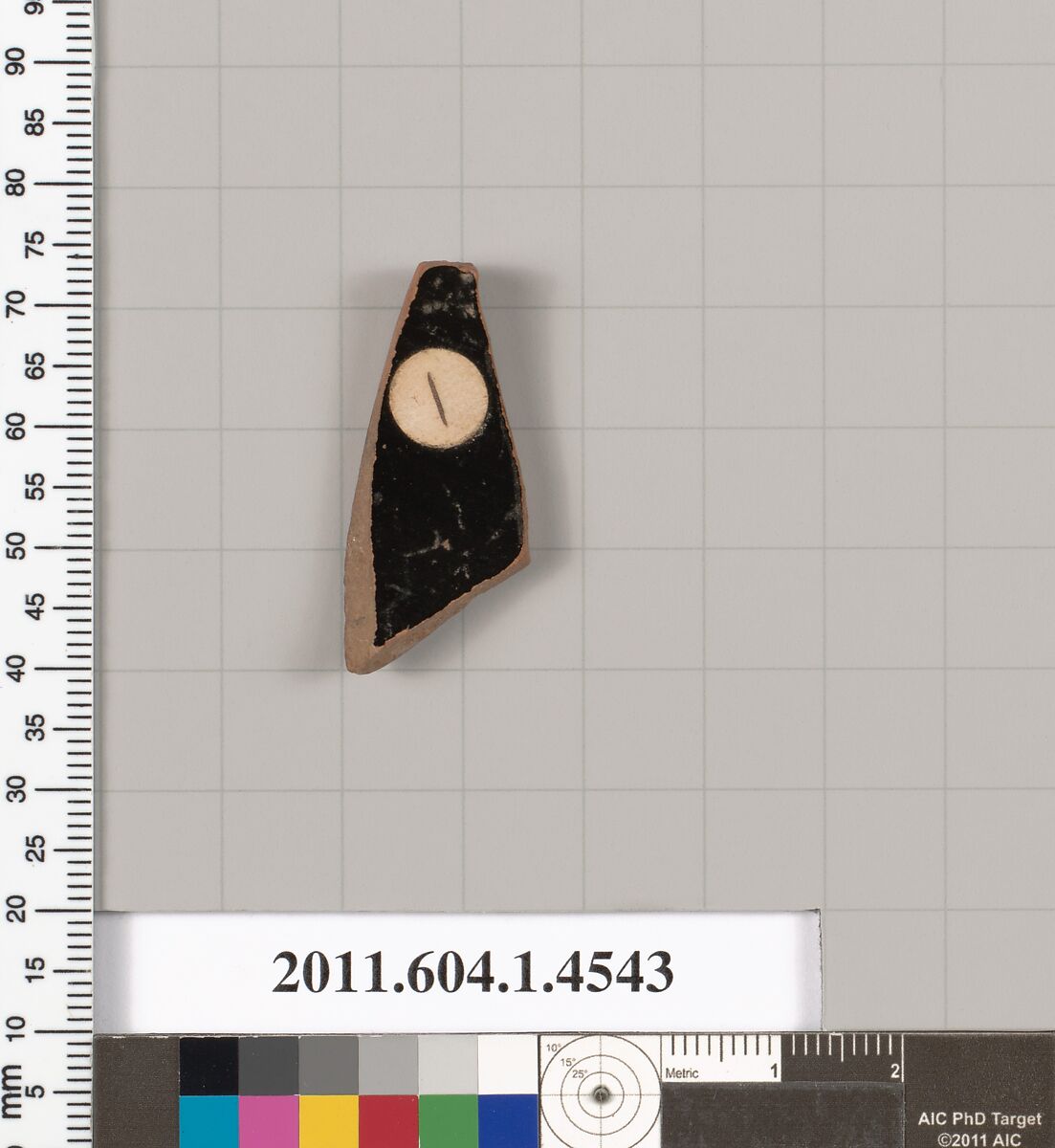 Terracotta fragment of a kylix (drinking cup), Terracotta, Greek, Attic
