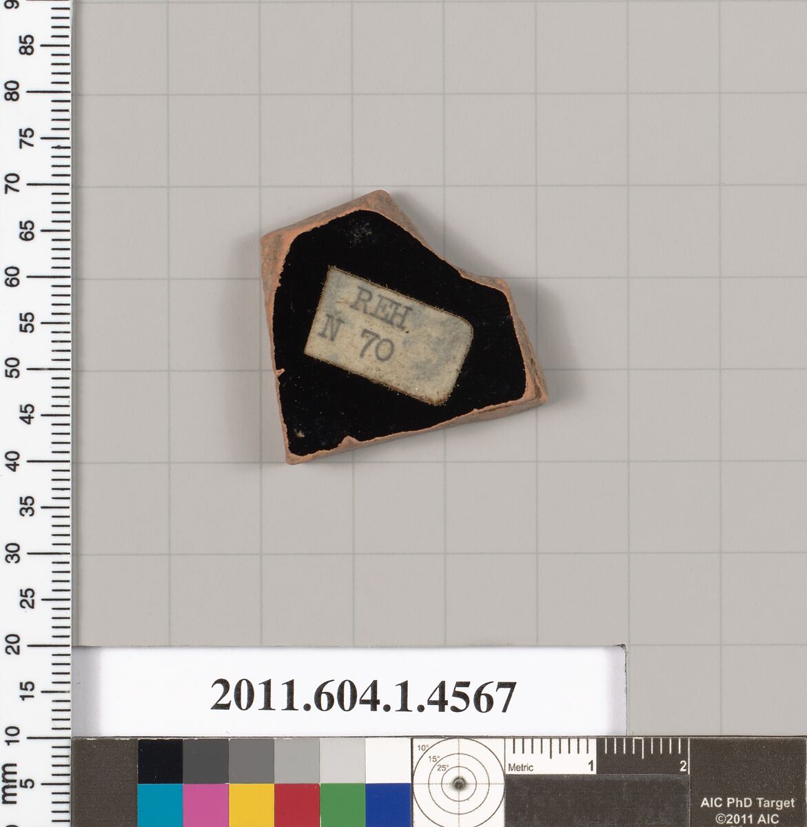 Terracotta fragment of a kylix (drinking cup), Terracotta, Greek, Attic