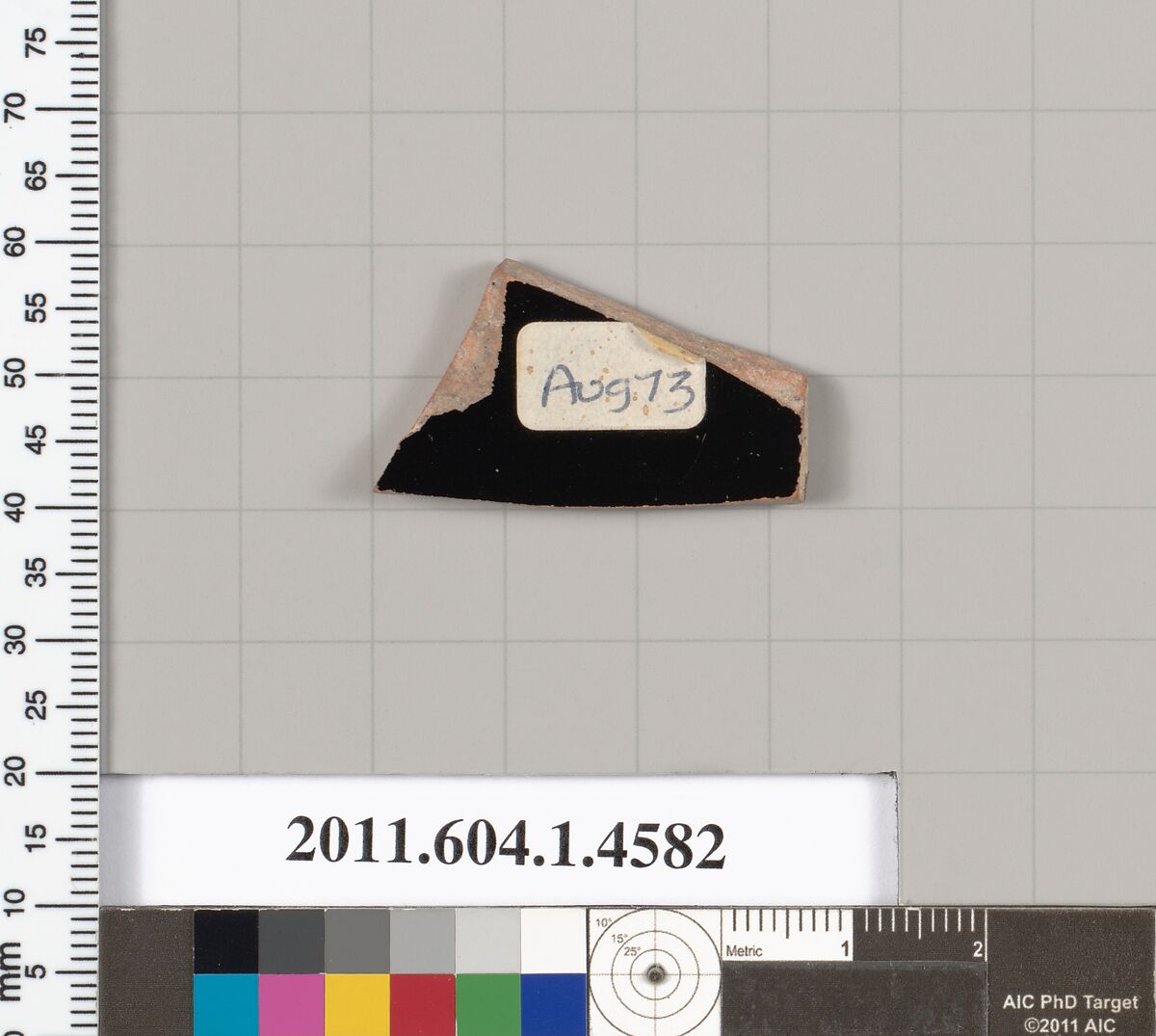 Terracotta fragment of a kylix (drinking cup), Terracotta, Greek, Attic