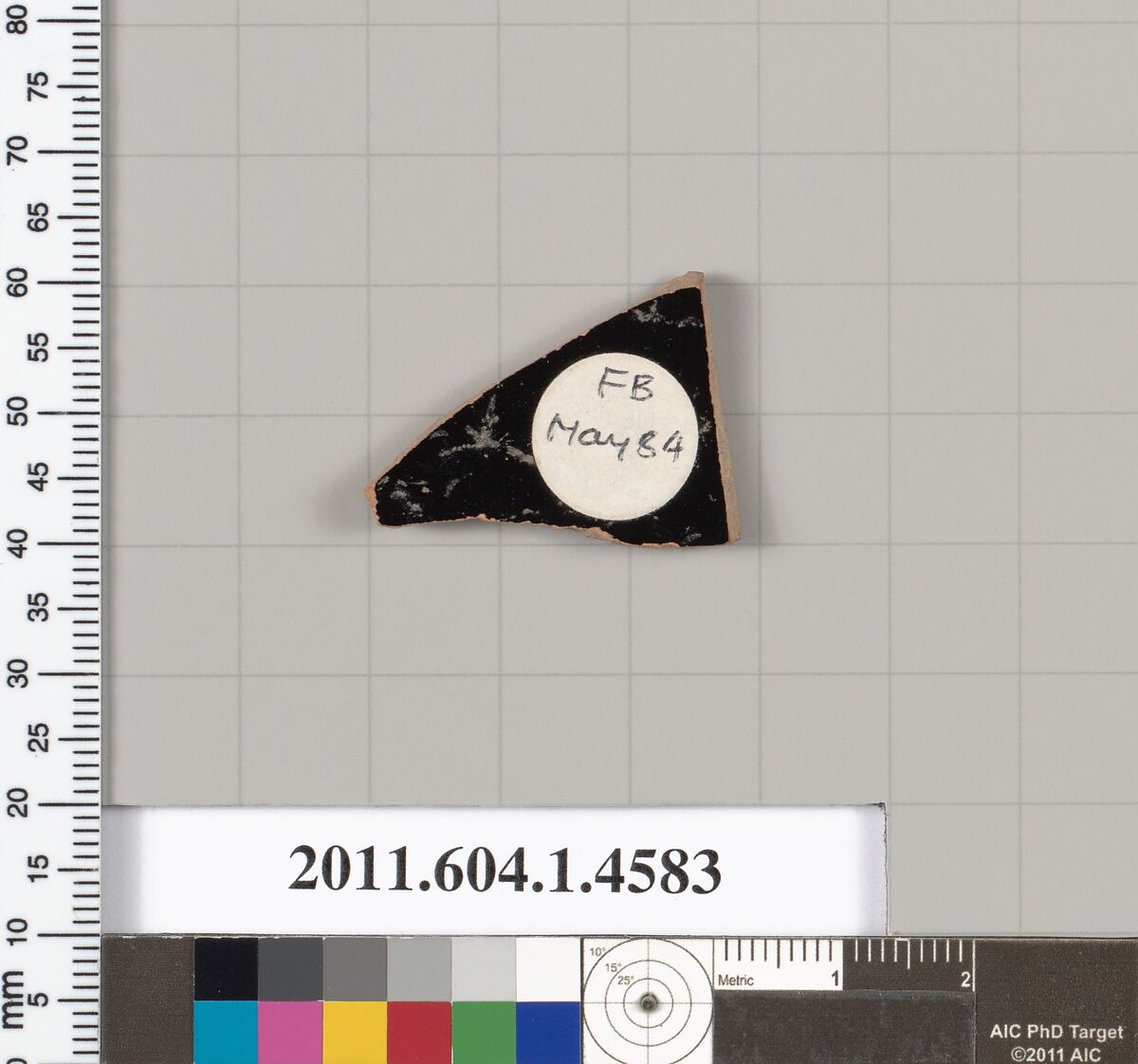 Terracotta fragment of a kylix (drinking cup), Terracotta, Greek, Attic