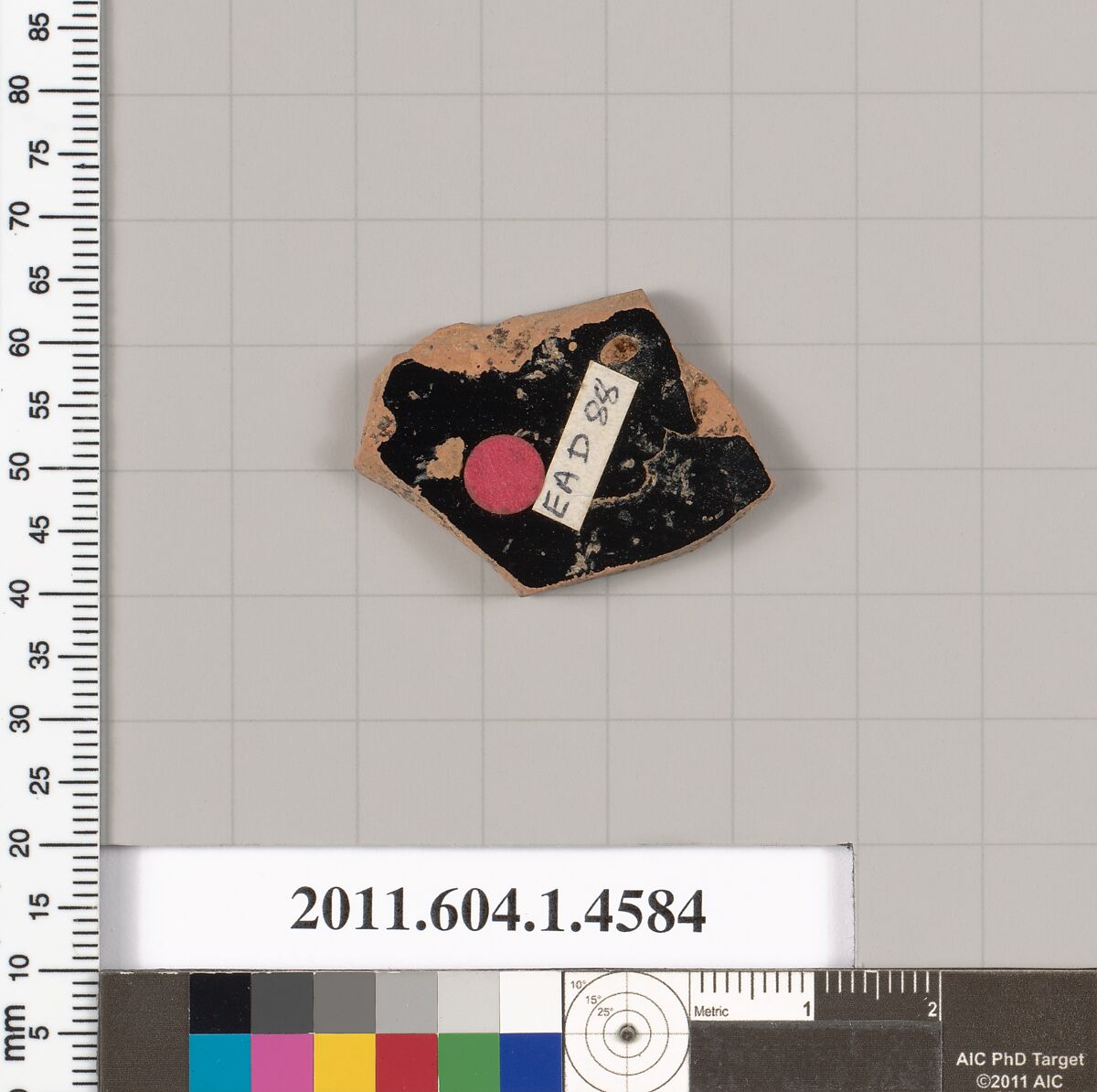 Terracotta fragment of a kylix (drinking cup), Terracotta, Greek, Attic