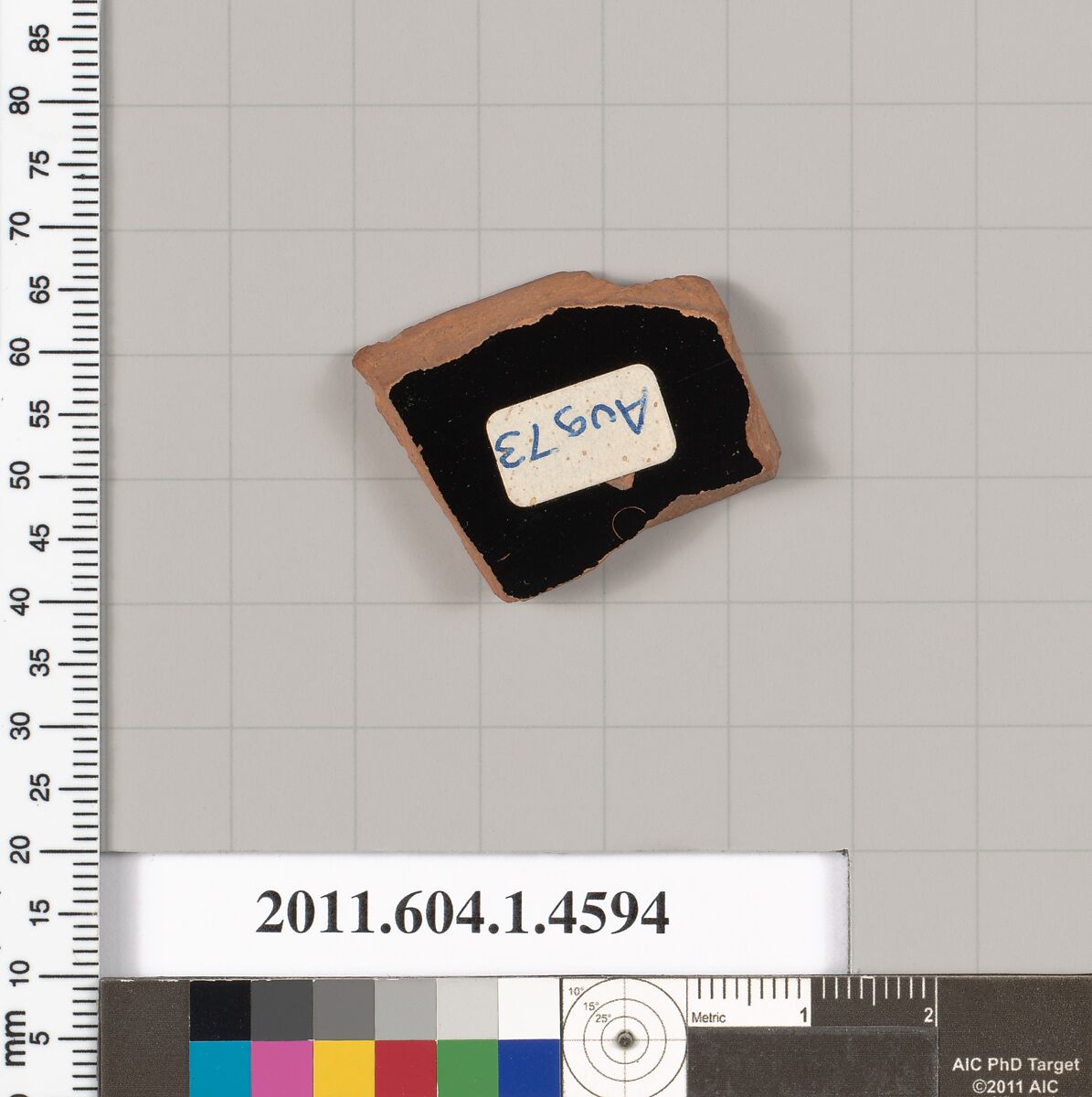 Terracotta fragment of a kylix (drinking cup), Terracotta, Greek, Attic