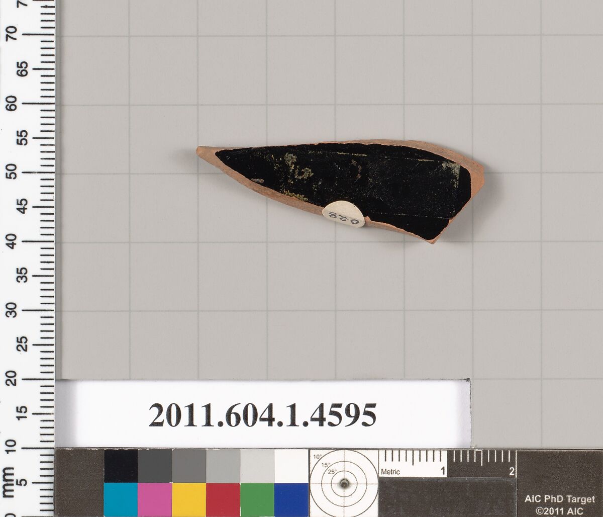 Terracotta fragment of a kylix (drinking cup), Terracotta, Greek, Attic