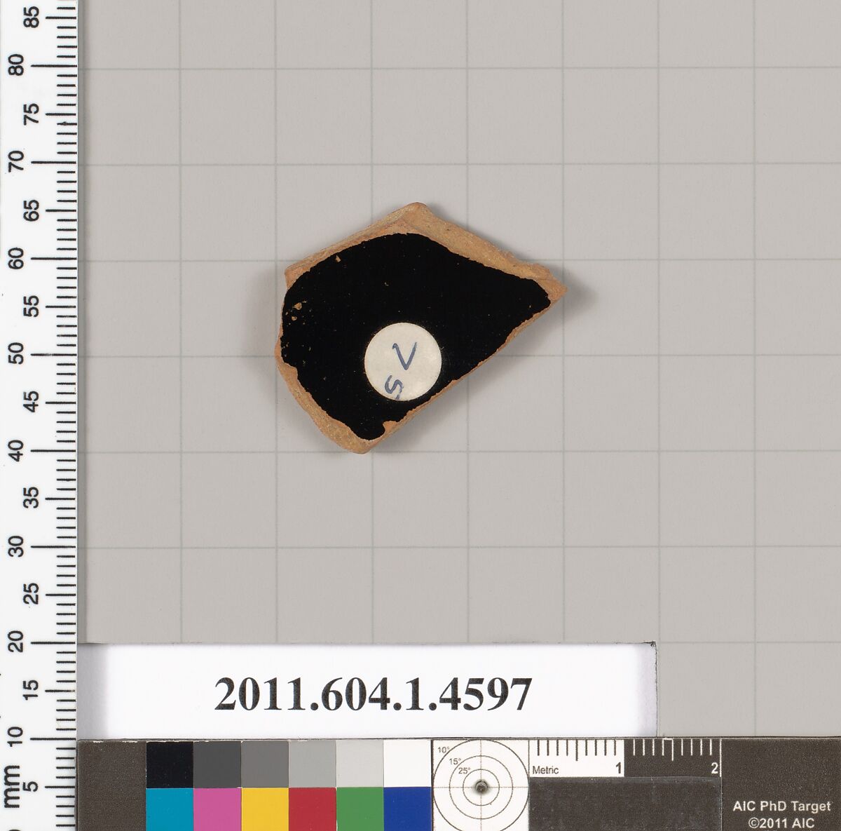 Terracotta fragment of a kylix (drinking cup), Terracotta, Greek, Attic