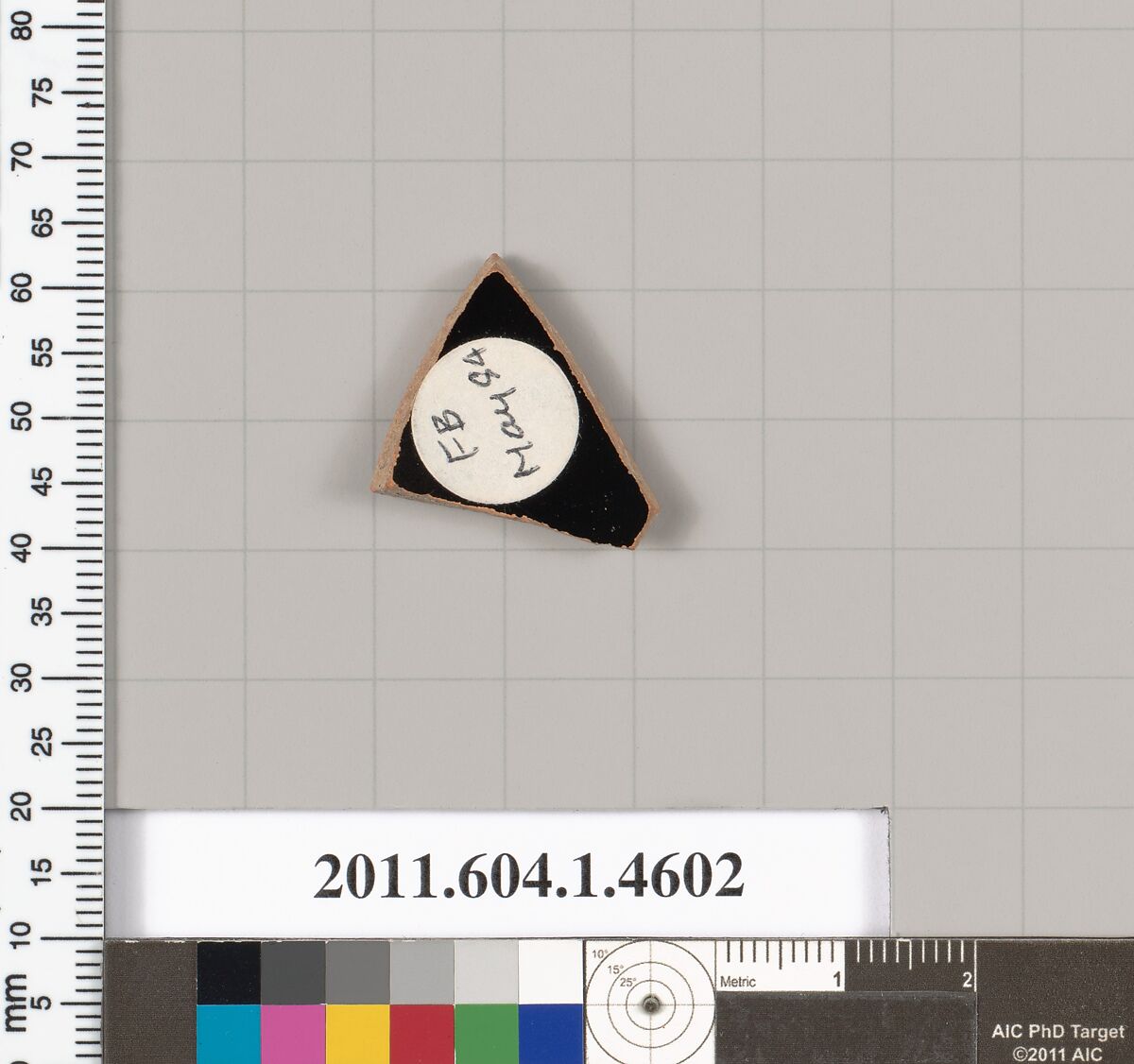Terracotta fragment of a kylix (drinking cup), Terracotta, Greek, Attic