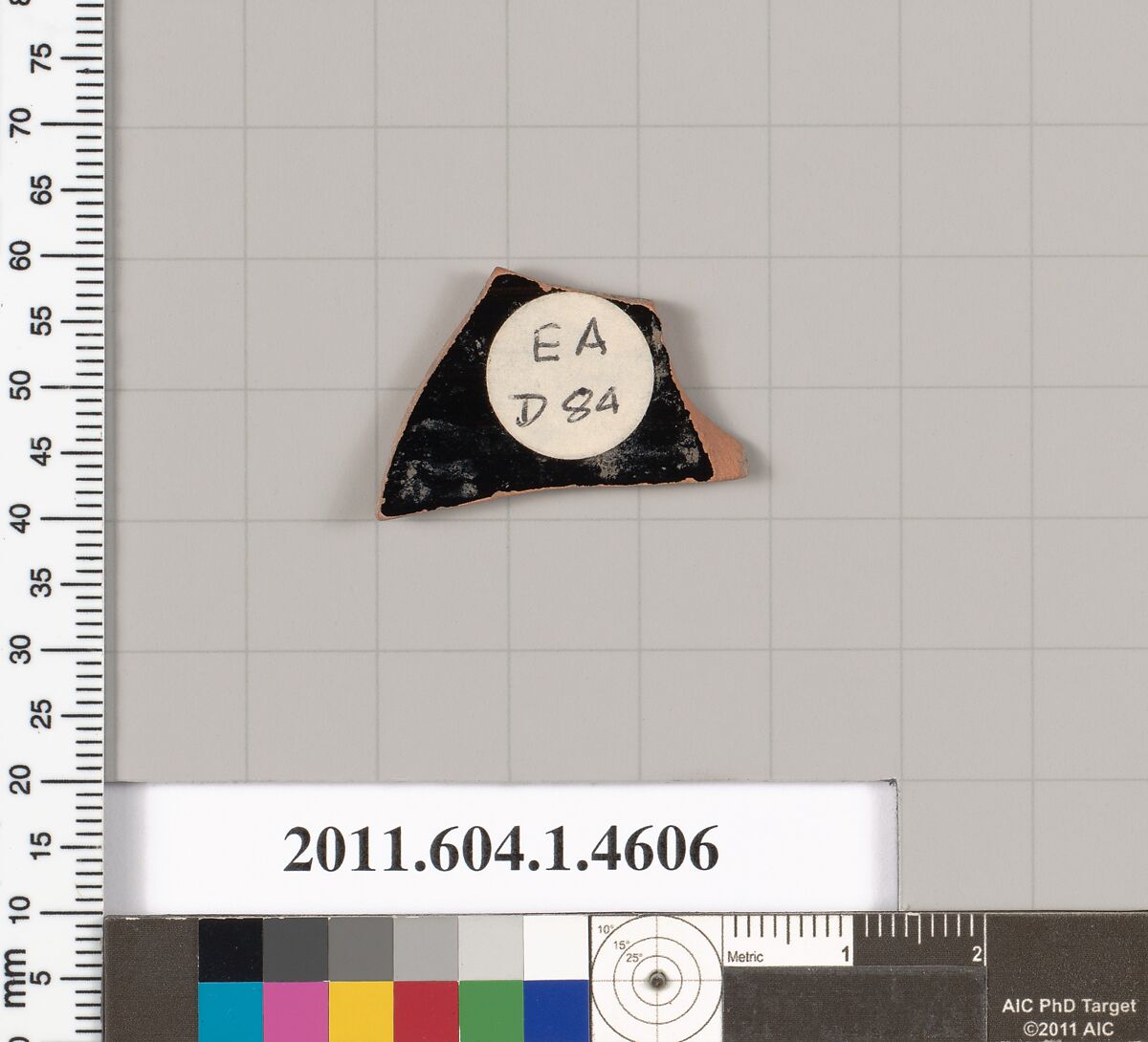 Terracotta fragment of a kylix (drinking cup), Terracotta, Greek, Attic