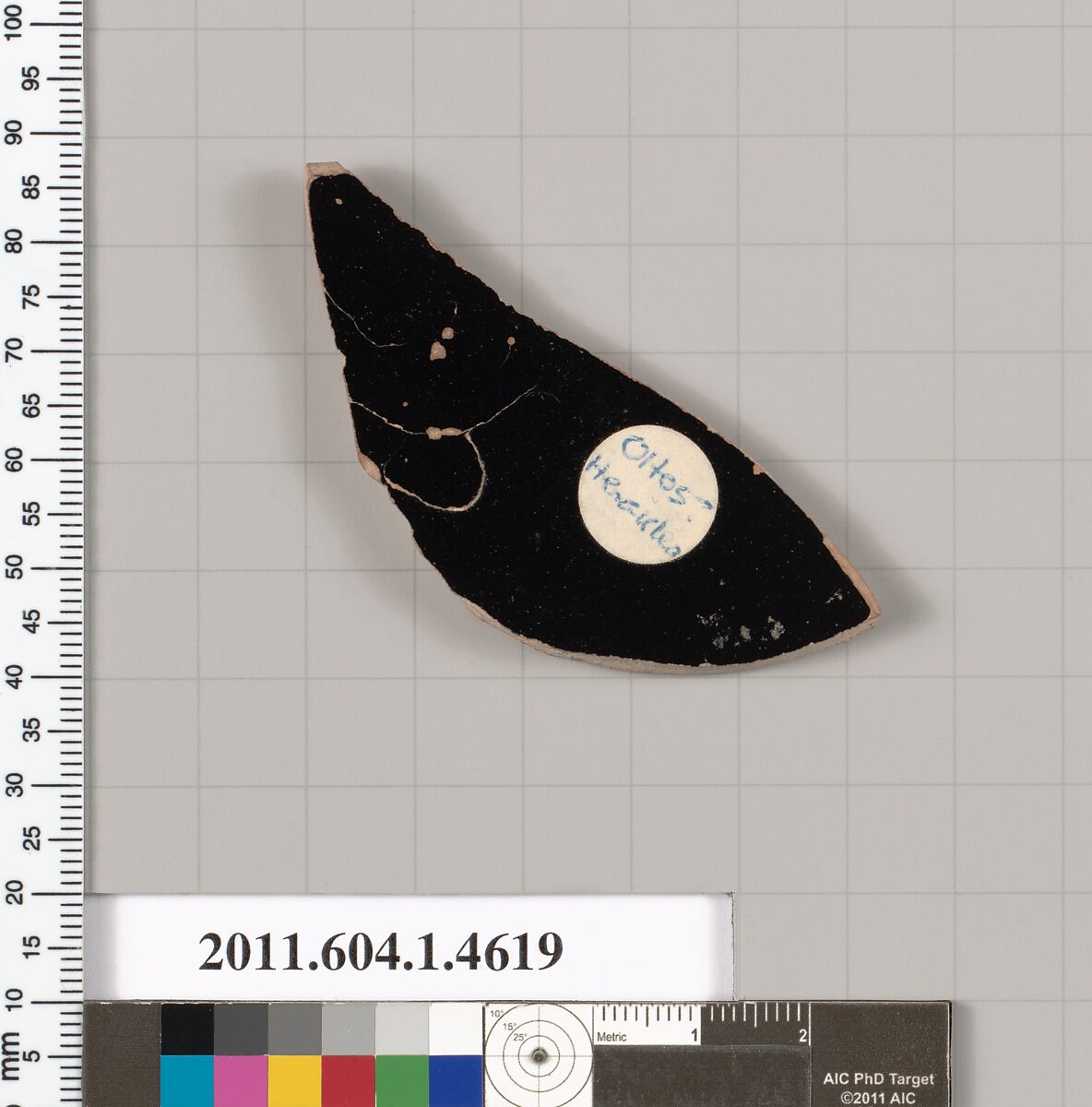 Terracotta fragment of a kylix (drinking cup), Attributed to Oltos ? [DvB], Terracotta, Greek, Attic