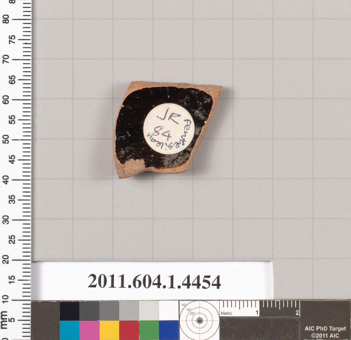 Terracotta fragment of a kylix (drinking cup), Attributed as Penthesilean [DvB], Terracotta, Greek, Attic