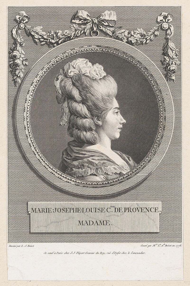 Marie-Josephe-Louise, Countesse of Provence, Madame, Marie Louise Adélaide Boizot (French, Paris 1744–1800 Paris), Etching and engraving; first state of two 