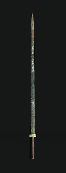 Sword with Ornamental Fittings, Sword: iron; fittings: jade (nephrite), China 