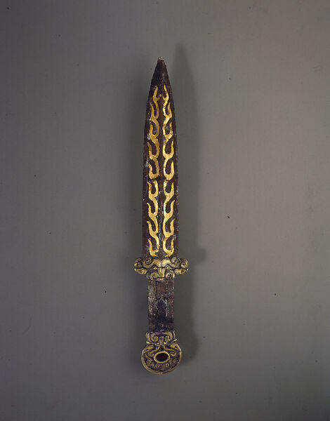 Short Sword, Iron inlaid with gold, China 