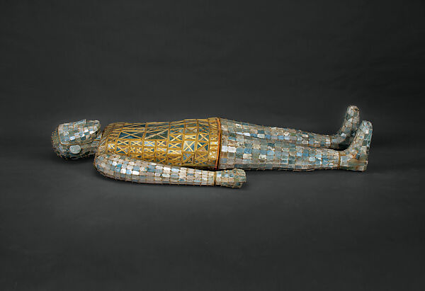 Burial Ensemble of Dou Wan, Suit: jade (nephrite) with gold wire; pillow: gilt bronze and jade (nephrite); orifice plugs: jade (nephrite), China 