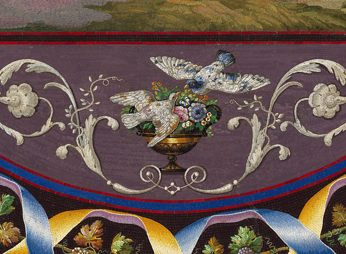 Table top depicting Aurora and the Chariot of Apollo, Gioacchino Barberi (Italian, 1783–1857), Micromosaic, Italian, Rome