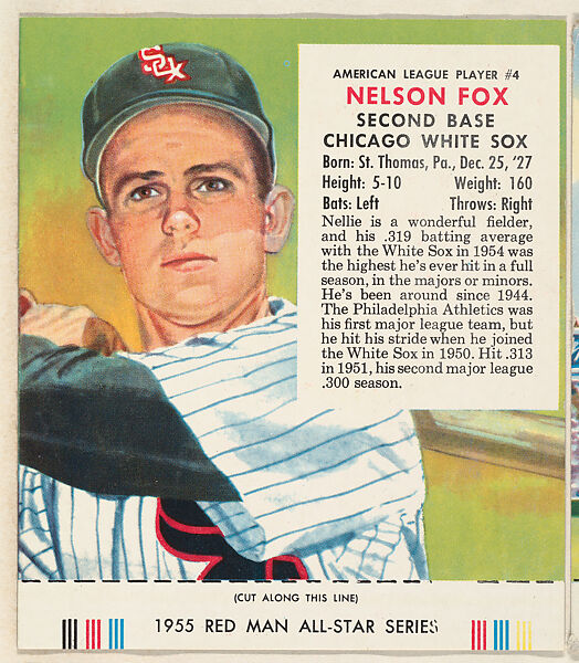 Nelson Fox, from the Major League Baseball series (T235), issued by Red Man Chewing Tobacco, Issued by Red Man Chewing Tobacco (American), Commercial color lithograph 