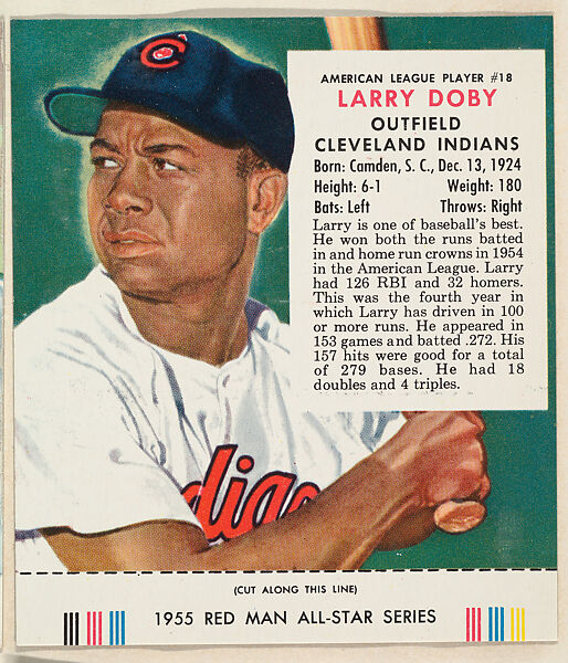 Issued by Red Man Chewing Tobacco, Larry Doby, from the Major League  Baseball series (T235), issued by Red Man Chewing Tobacco