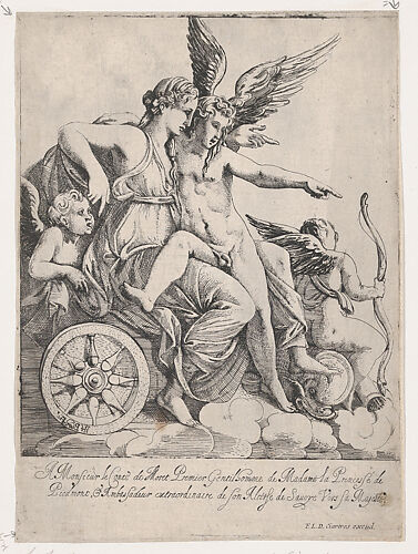 Venus and Cupid on a Chariot