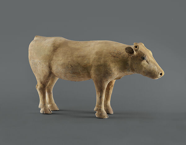 Pair of Bovines, Earthenware with pigment, China 