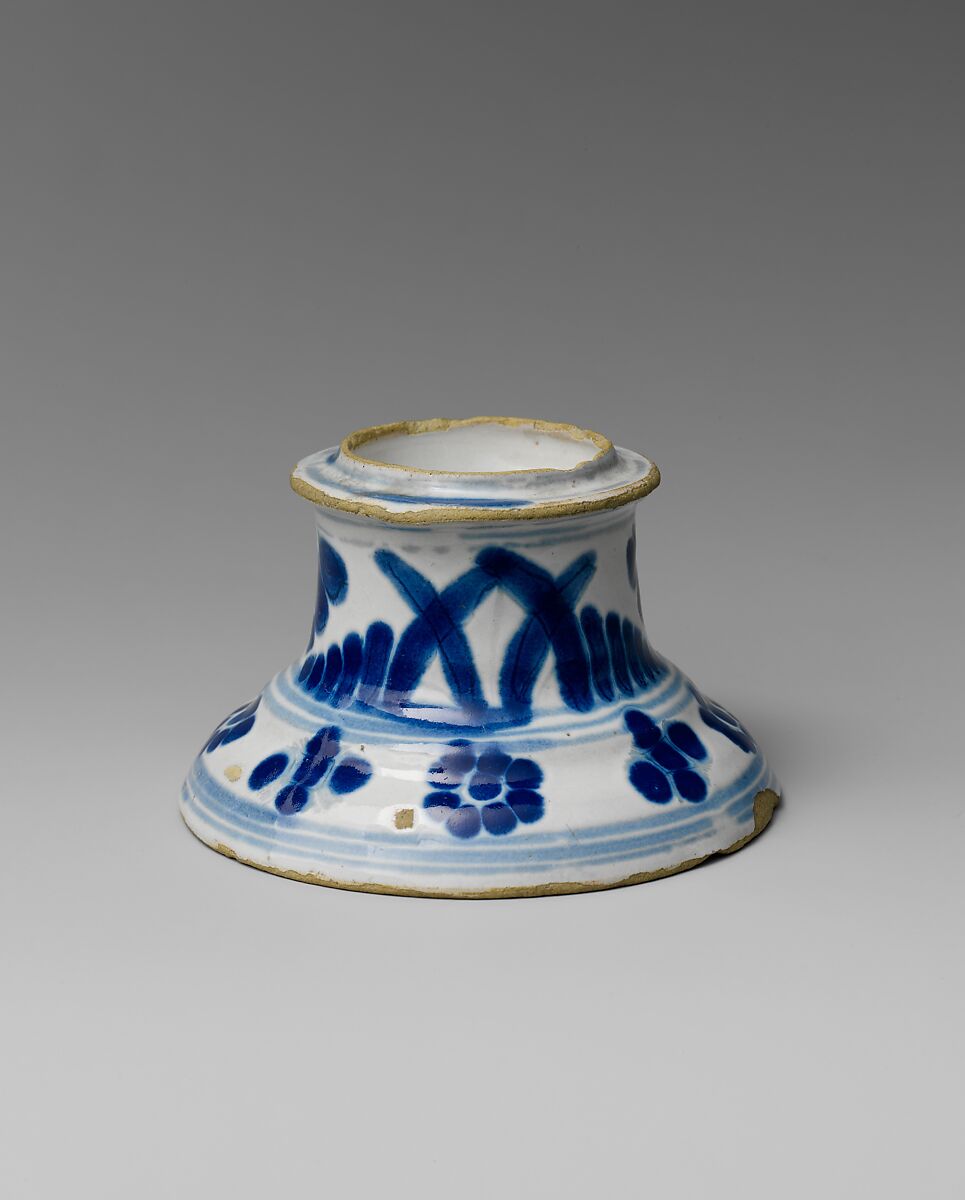 Saltcellar, Tin-glazed earthenware, Mexican 