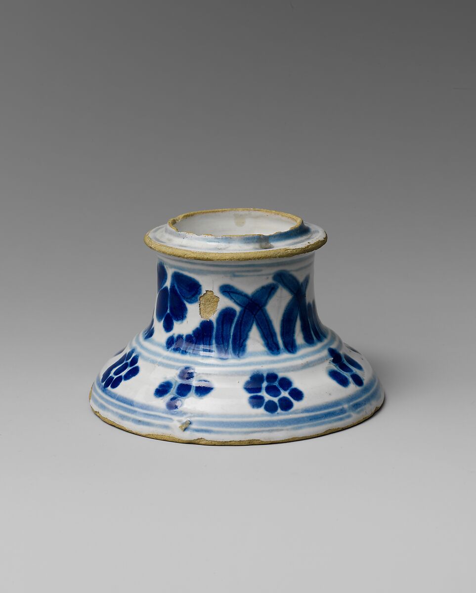 Saltcellar, Tin-glazed earthenware, Mexican