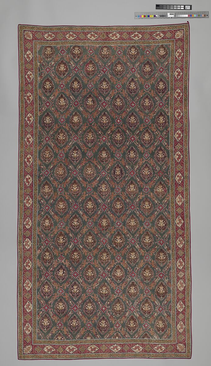 Floor Covering or Hanging (Pha Kiao), Cotton (painted resist and mordant, dyed), India (Coromandel Coast), for the Thai market 