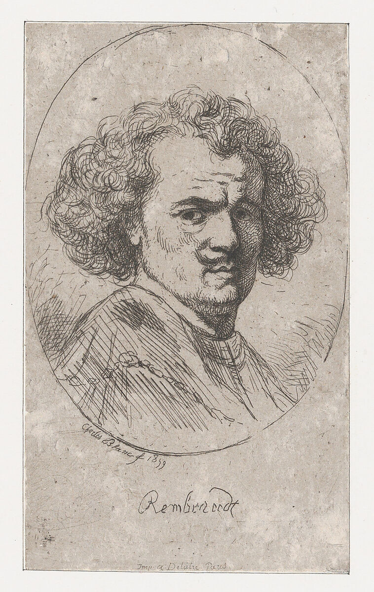 Portrait of Rembrandt, Charles Blanc (French, Castres 1813–1882 Paris), Drypoint 