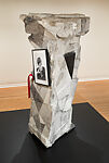 Valid Like Salad, Rachel Harrison (American, born 1966), Wood, polystyrene, cement, acrylic, framed digital print, plexiglas, and dog collar