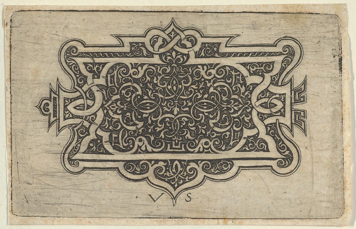 Arabesque Design on Dark Ground, Virgil Solis (German, (?) 1514–1562 Nuremberg), Etching and engraving 