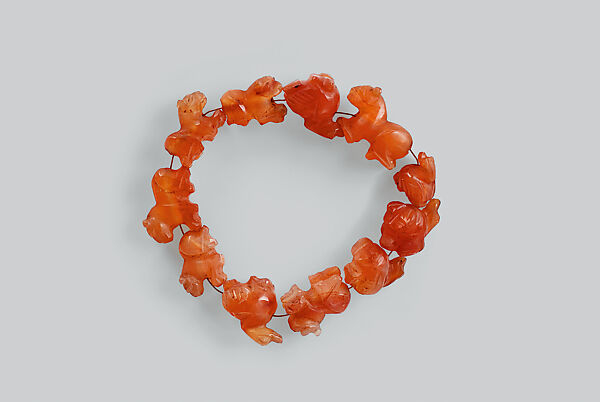 Assembly of Animal-Shaped Ornaments, Carnelian, India or Southeast Asia 