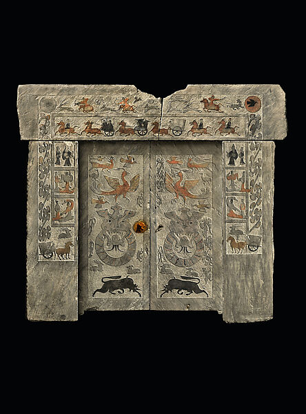 Tomb Gate, Stone with pigment, China 