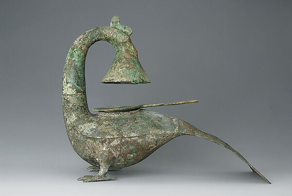 Lamp in the Shape of a Mythical Bird, Bronze, China 